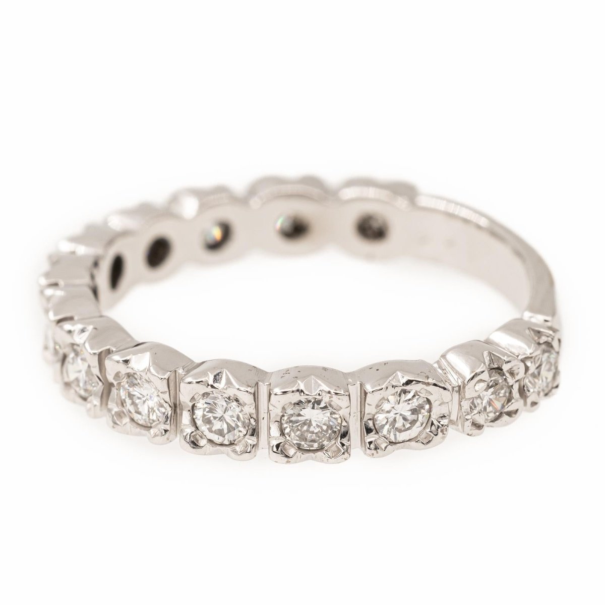 Bague Alliance en or blanc et diamants - Castafiore