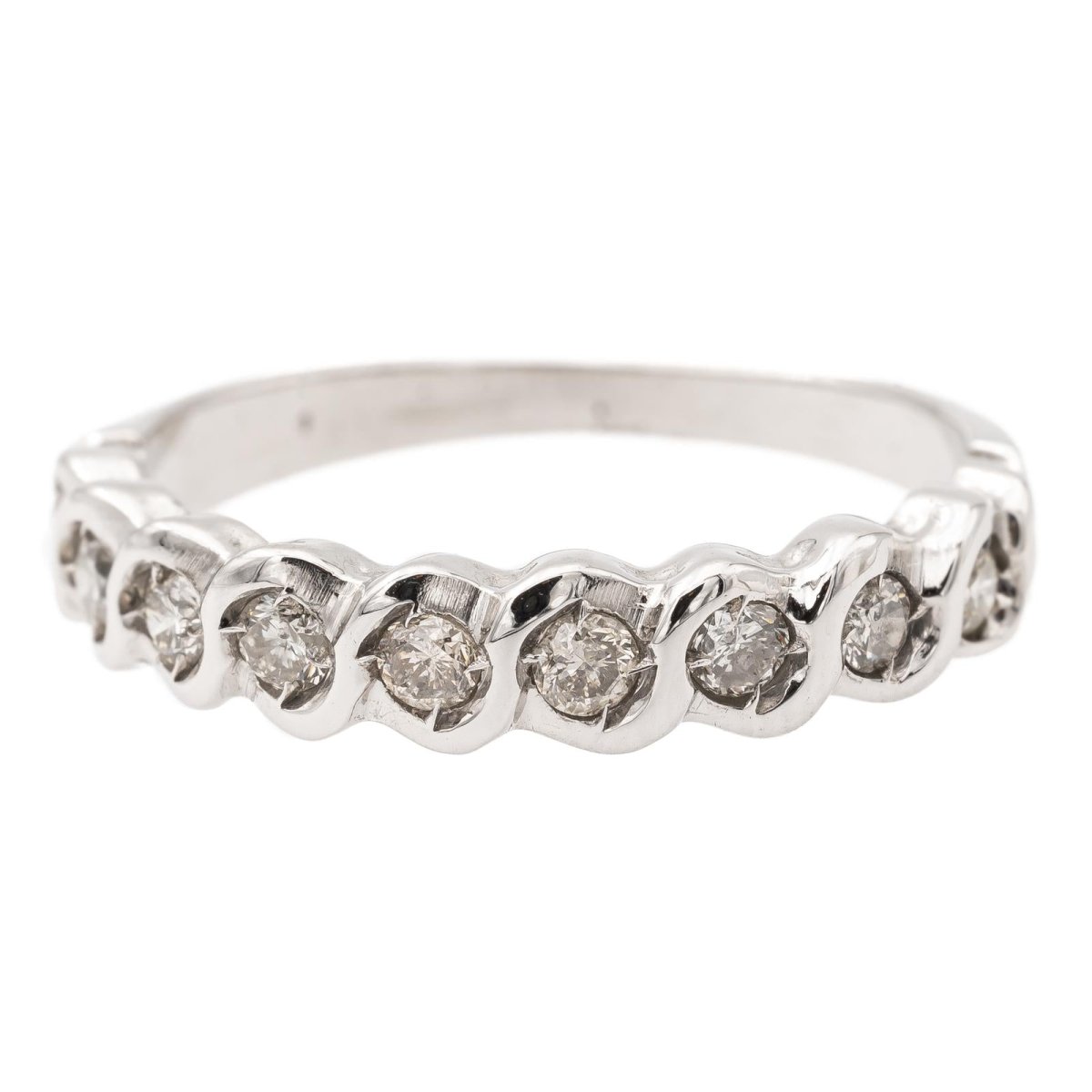 Bague Alliance en or blanc et diamants - Castafiore