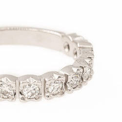 Bague Alliance en or blanc et diamants - Castafiore