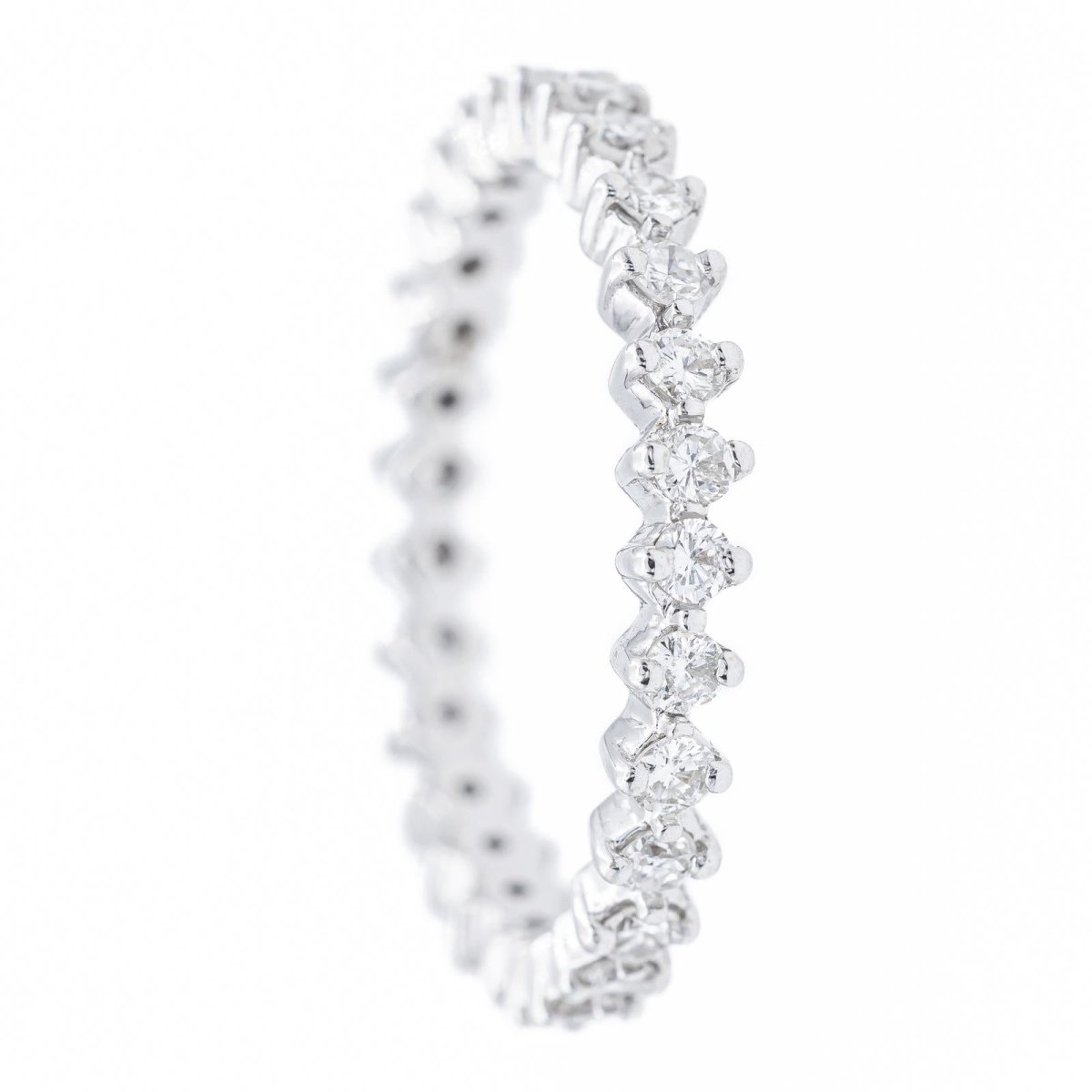 Bague Alliance en or blanc et diamants - Castafiore