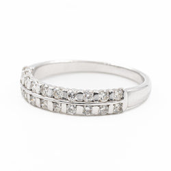 Bague Alliance en or blanc et diamants - Castafiore