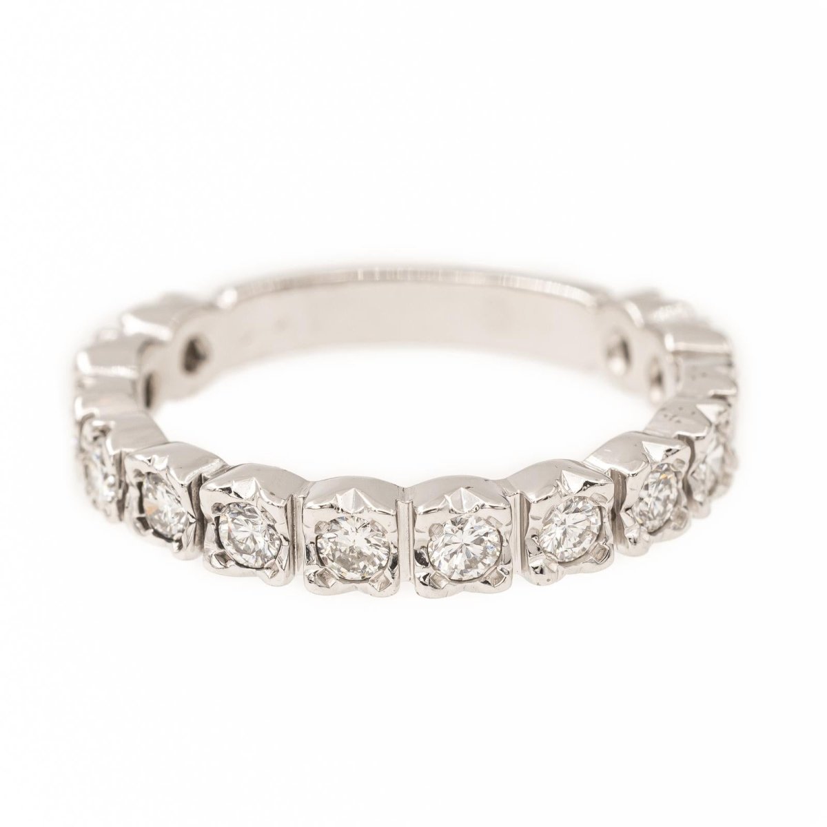 Bague Alliance en or blanc et diamants - Castafiore