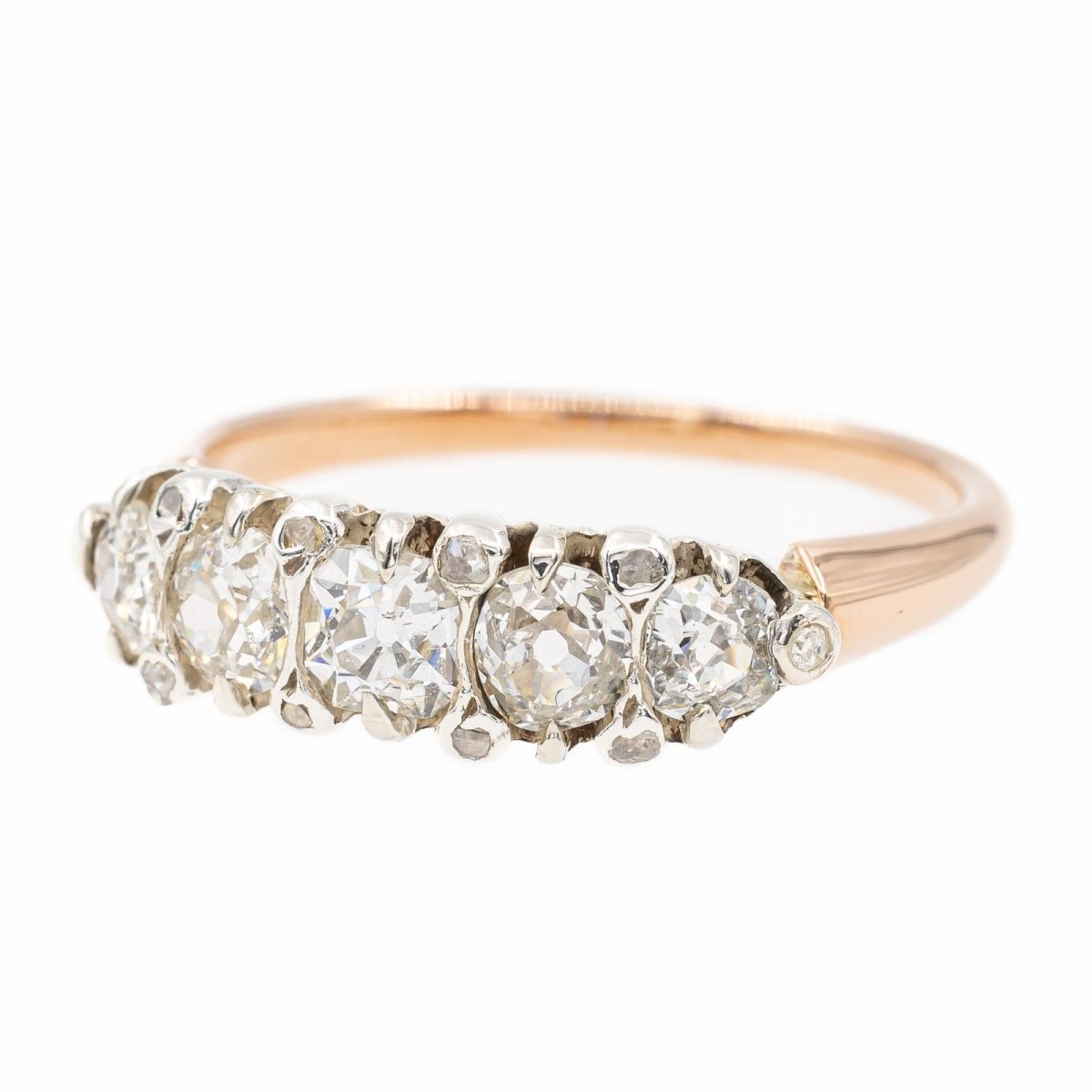 Bague Alliance en or blanc, or rose et diamants - Castafiore