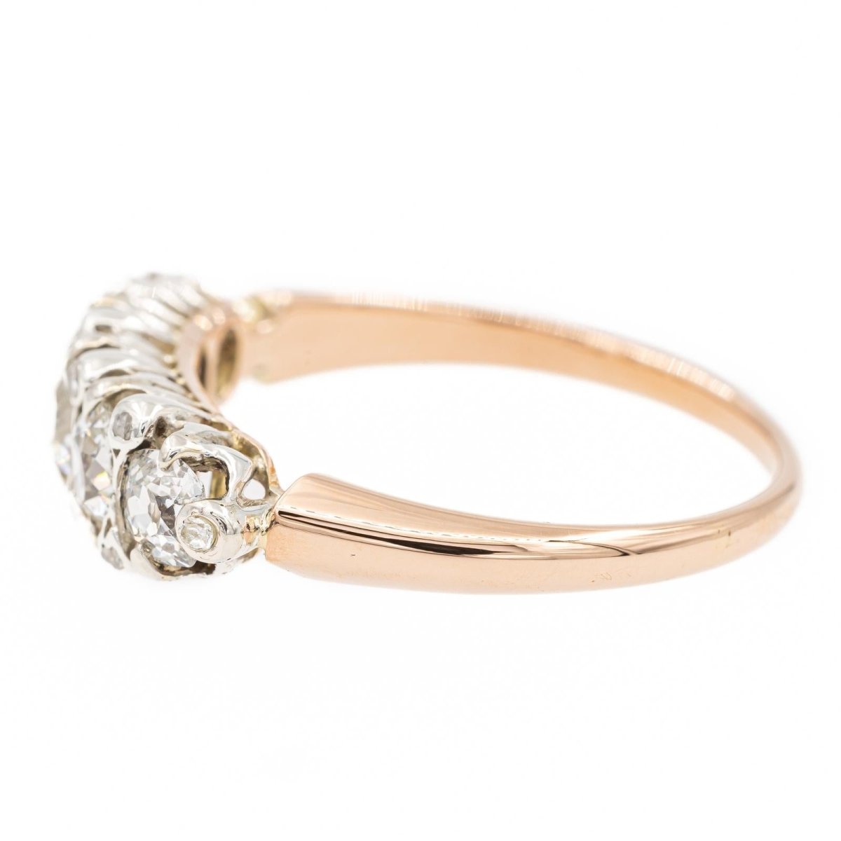 Bague Alliance en or blanc, or rose et diamants - Castafiore