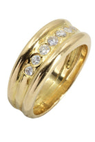 Bague Alliance En Or Jaune Et Diamant - Castafiore