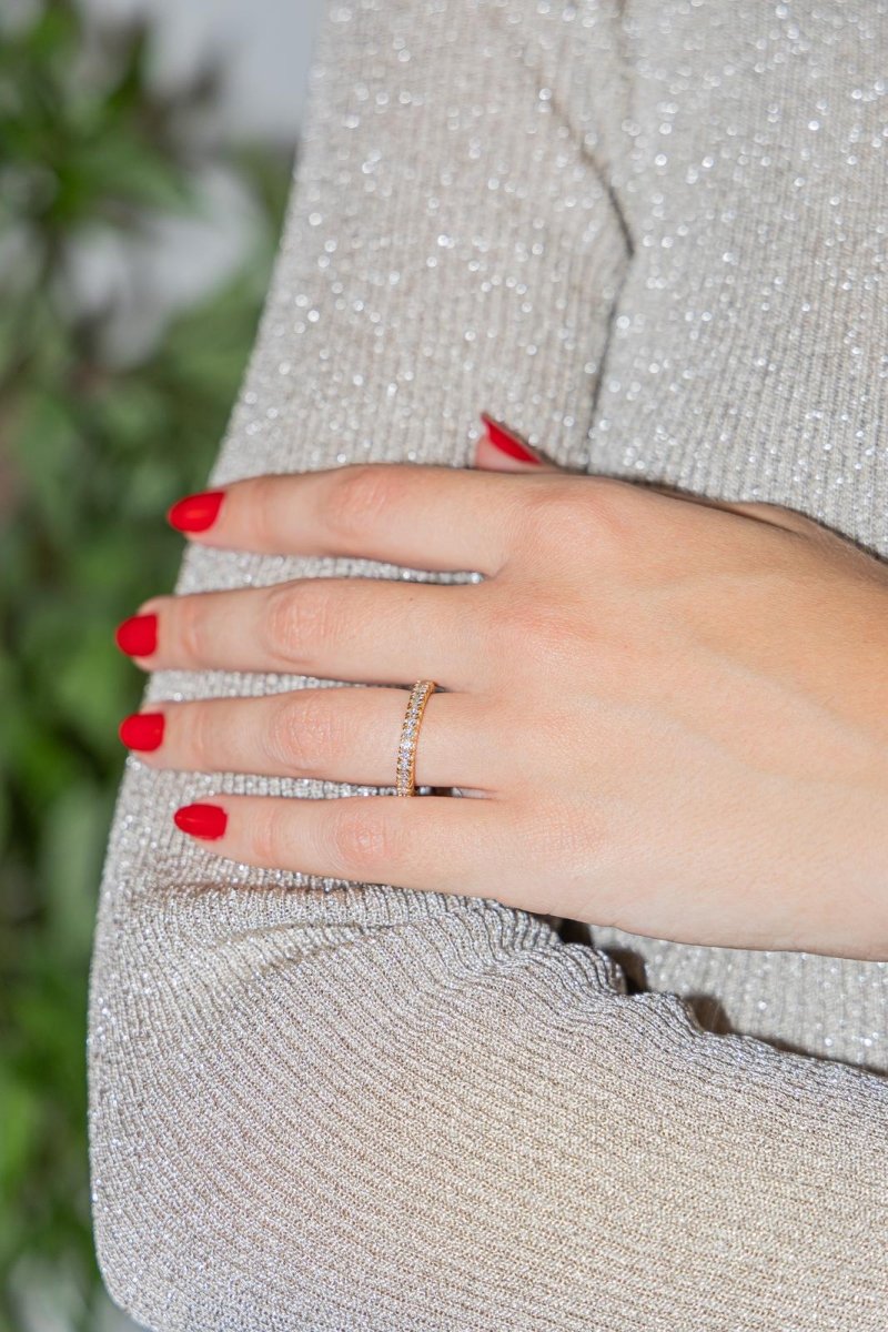 Bague Alliance en or jaune et diamants - Castafiore