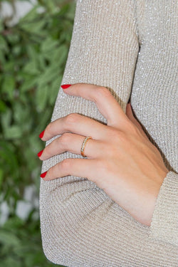 Bague Alliance en or jaune et diamants - Castafiore