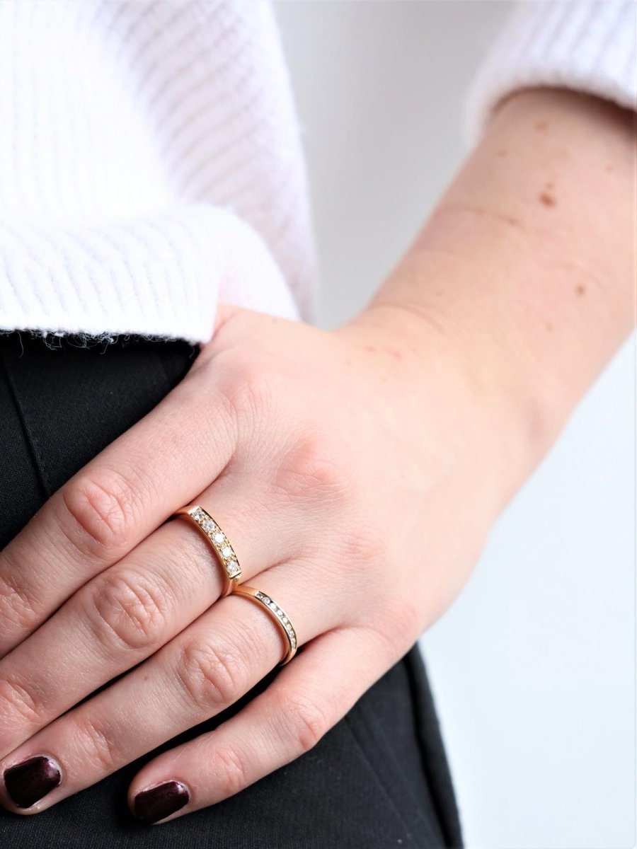Bague Alliance en or jaune et diamants - Castafiore