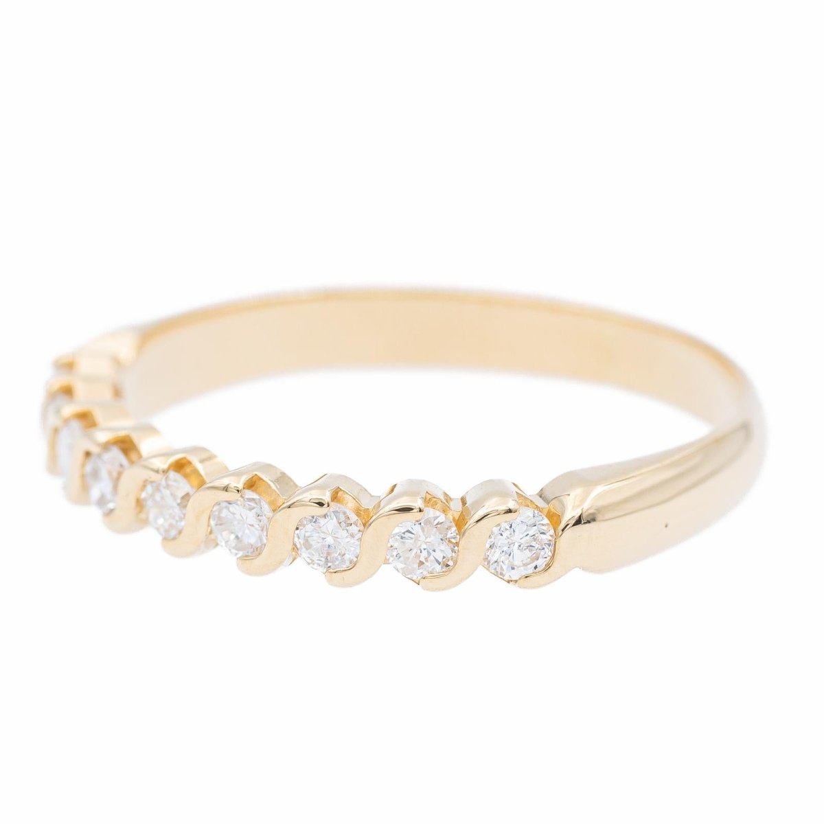 Bague Alliance en or jaune et diamants - Castafiore