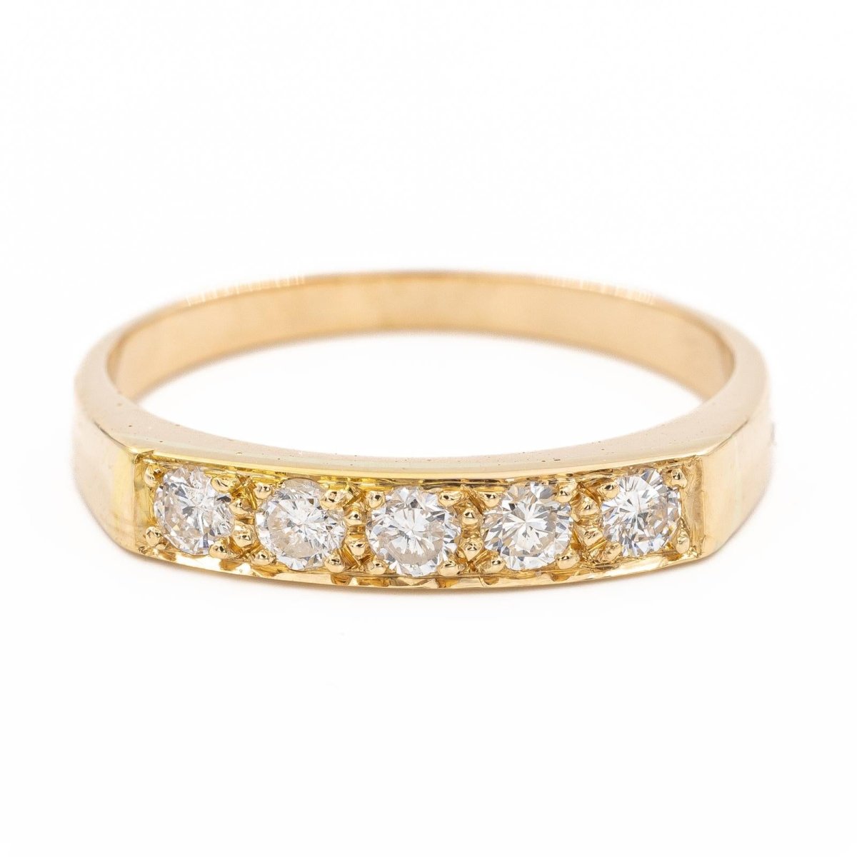 Bague Alliance en or jaune et diamants - Castafiore