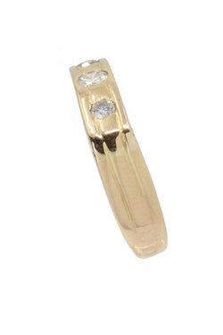 Bague Alliance En Or Jaune Et En Diamants - Castafiore