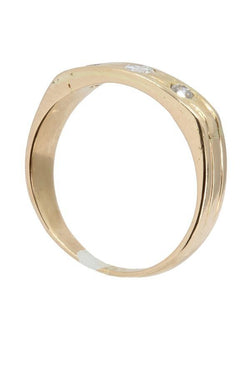 Bague Alliance En Or Jaune Et En Diamants - Castafiore