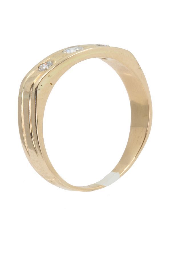 Bague Alliance En Or Jaune Et En Diamants - Castafiore