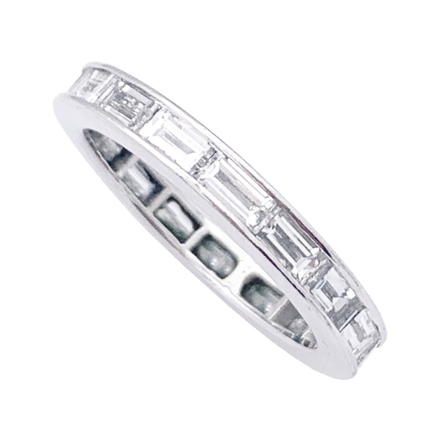 Bague Alliance en platine et diamants - Castafiore