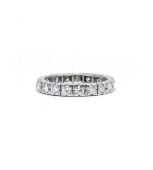 Bague Alliance en platine et diamants - Castafiore