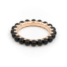 Bague Alliance GINETTE NY "Maria" en or rose et onyx - Castafiore