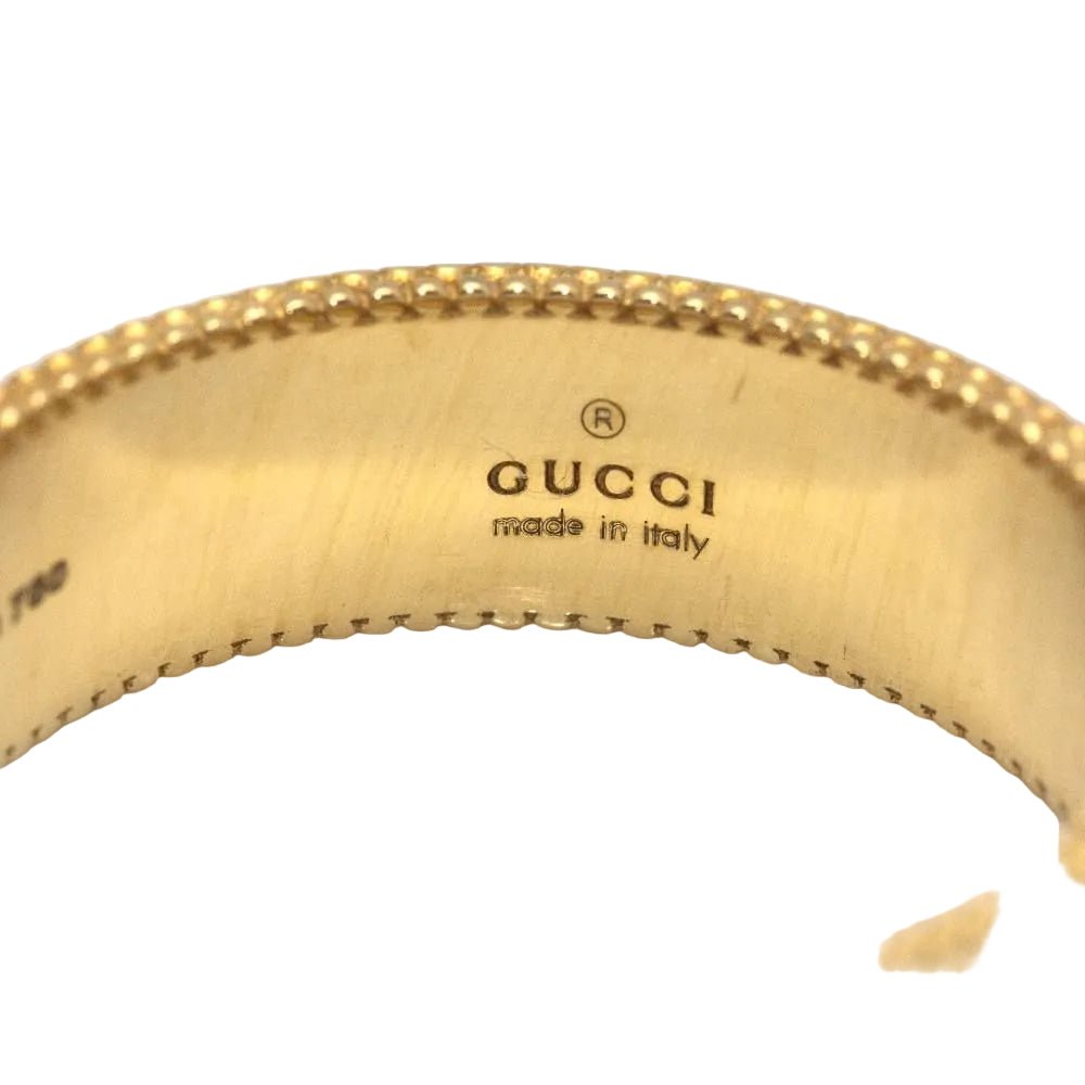 Bague Alliance GUCCI "Icon Blossom" en or jaune et émail. - Castafiore