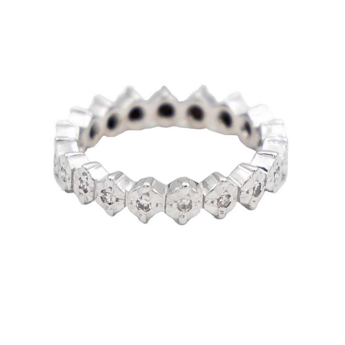 Bague Alliance Or blanc Diamant - Castafiore