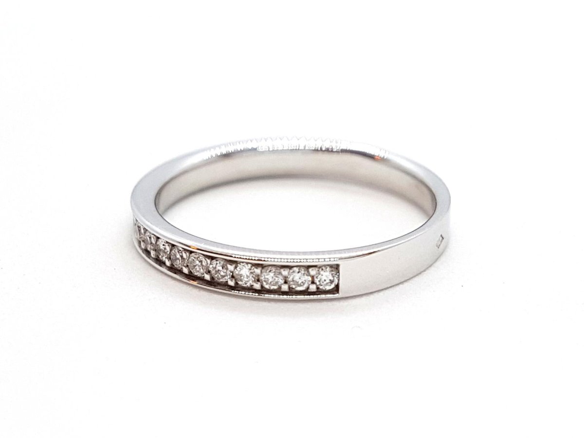 Bague Alliance Or blanc Diamant - Castafiore