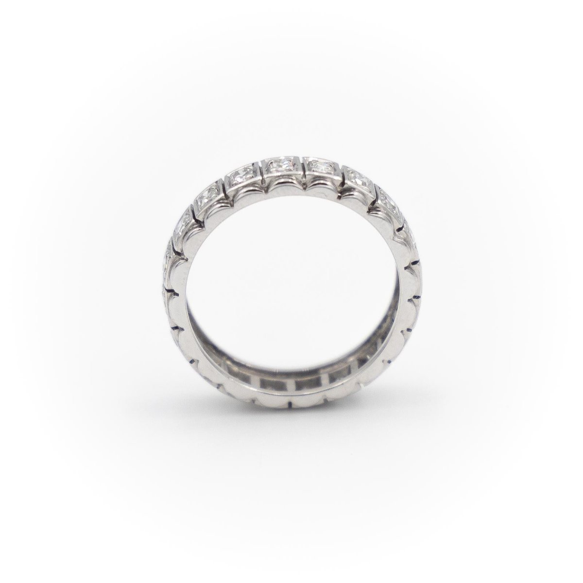 Bague Alliance Or blanc Diamant - Castafiore