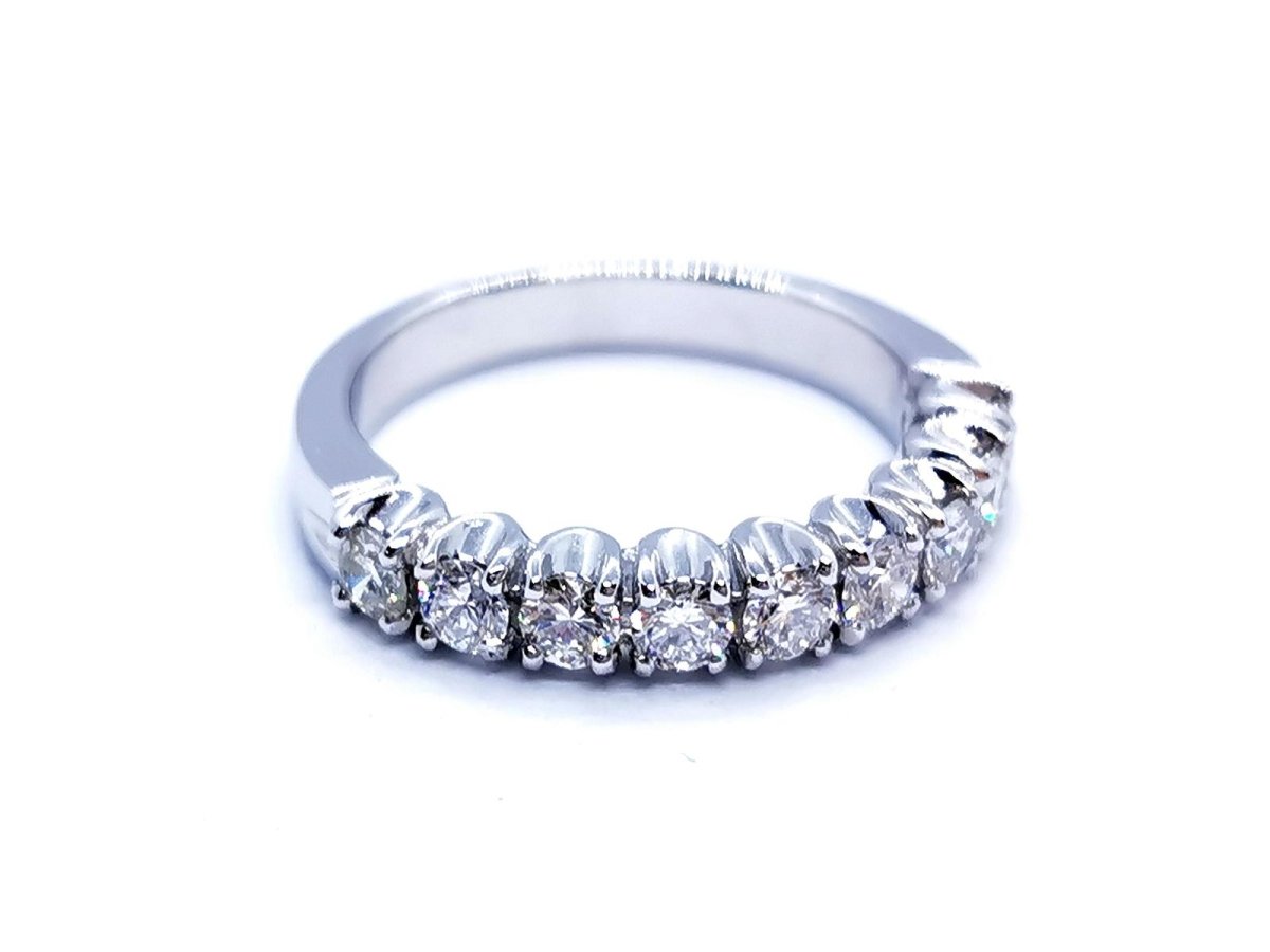 Bague Alliance Or blanc Diamant - Castafiore