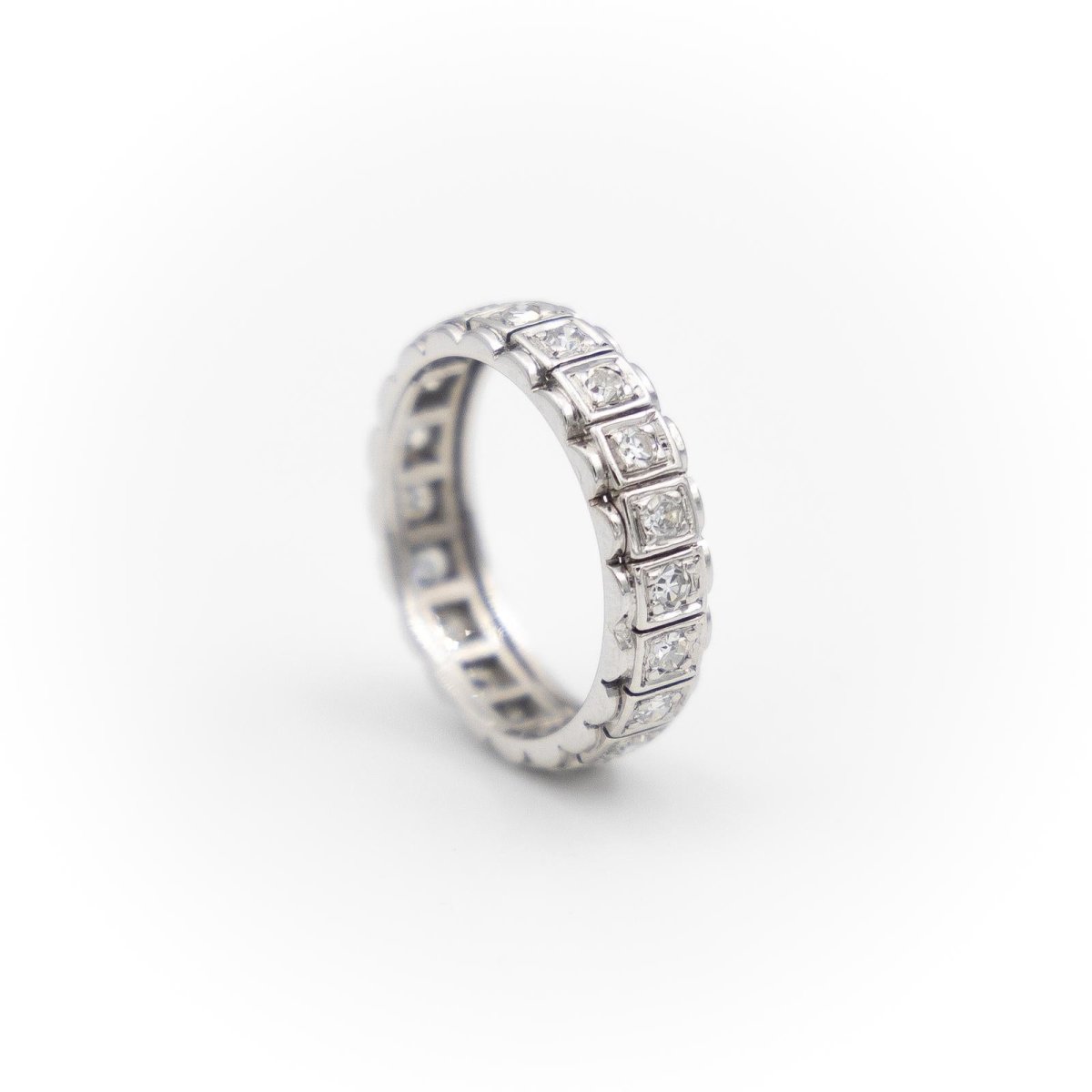 Bague Alliance Or blanc Diamant - Castafiore