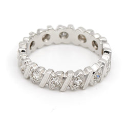 Bague Alliance Or blanc Diamant - Castafiore