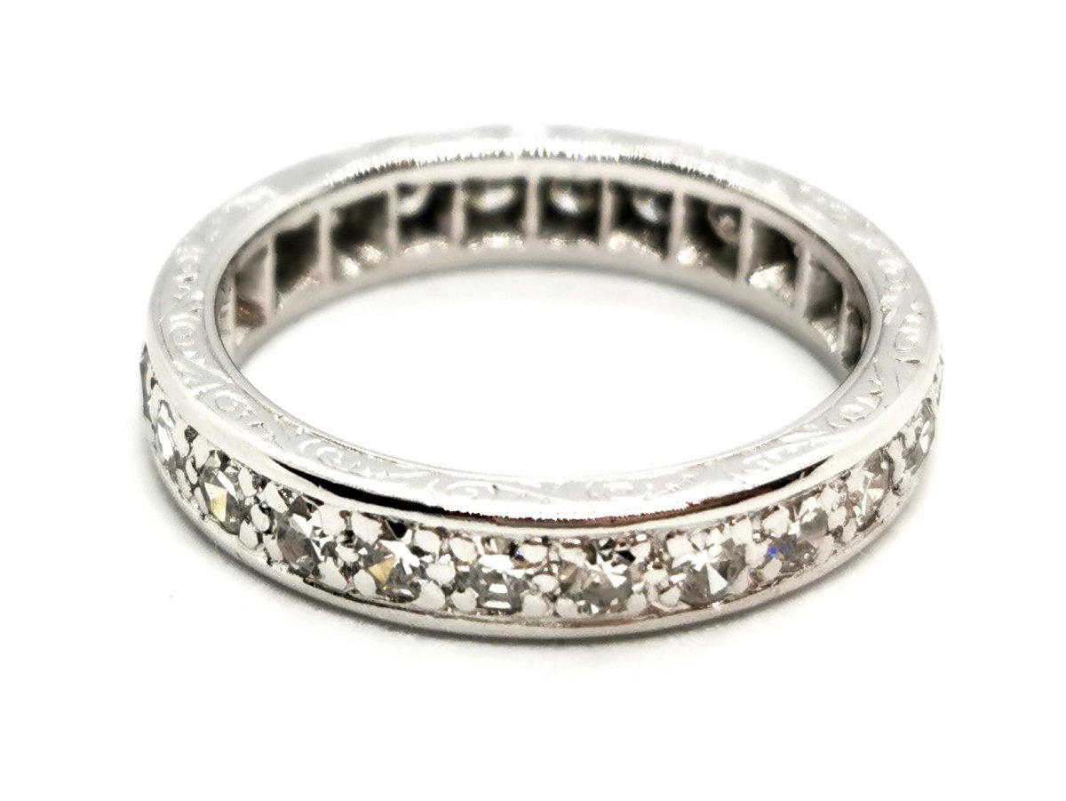 Bague Alliance Or blanc Diamant - Castafiore