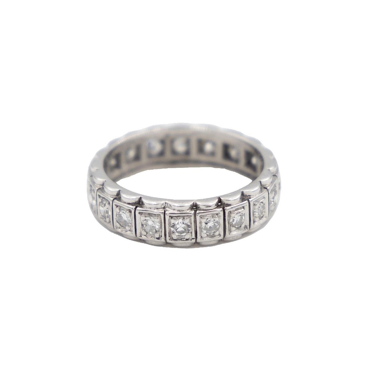 Bague Alliance Or blanc Diamant - Castafiore