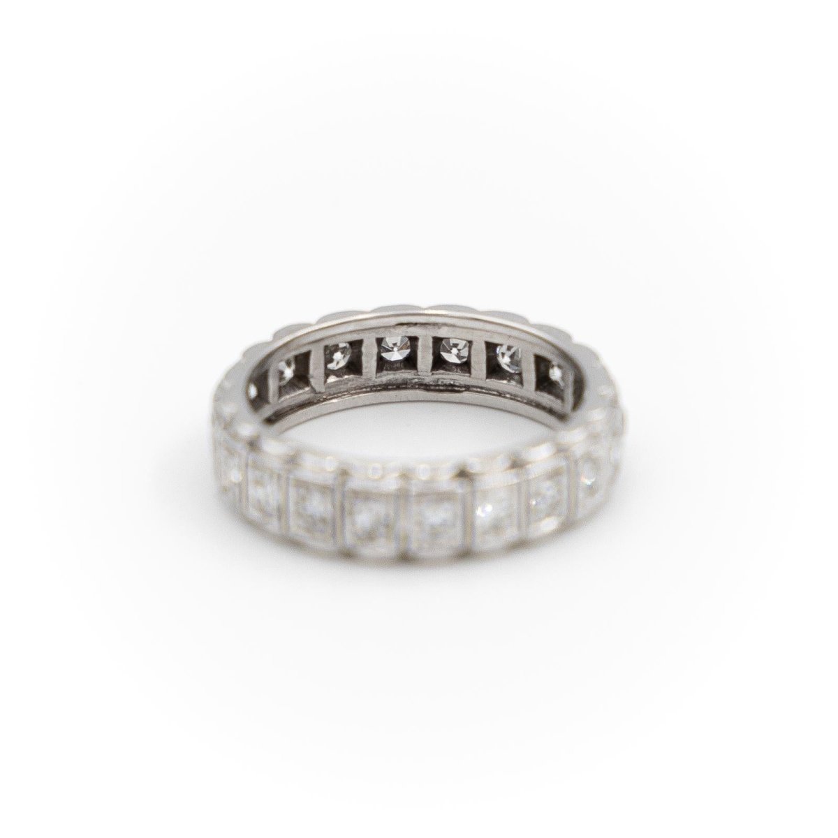 Bague Alliance Or blanc Diamant - Castafiore