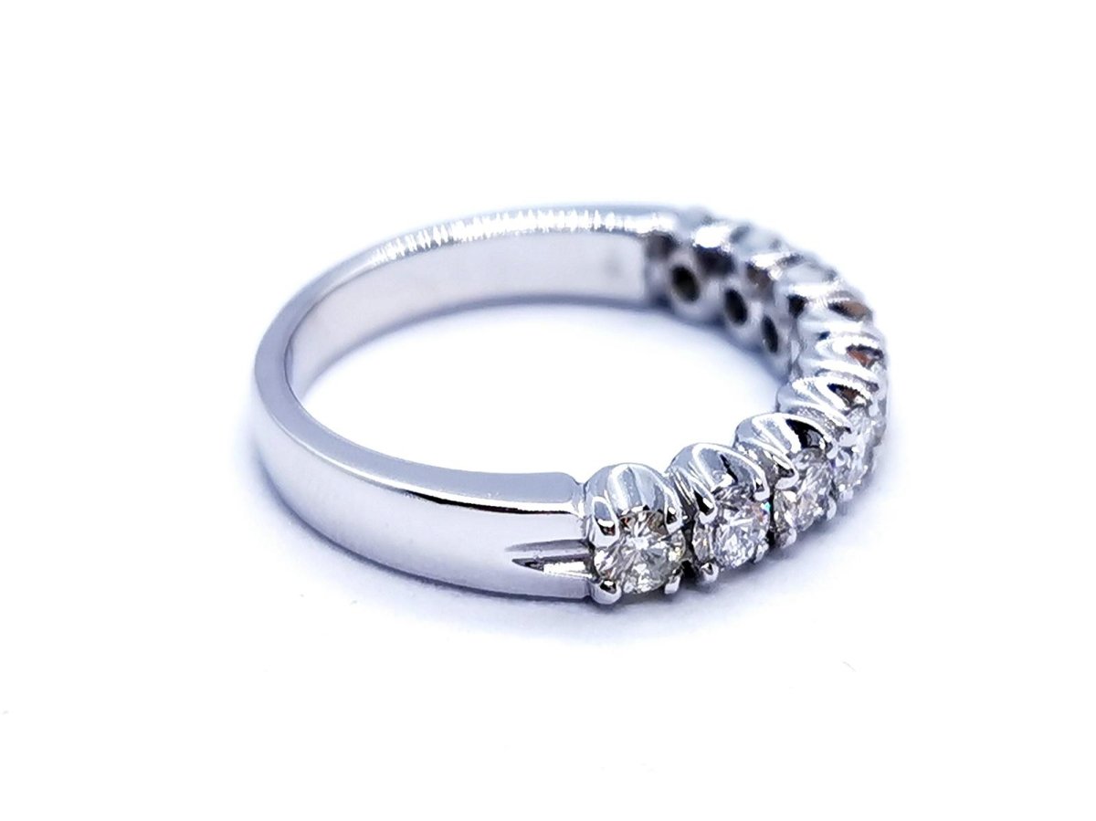 Bague Alliance Or blanc Diamant - Castafiore