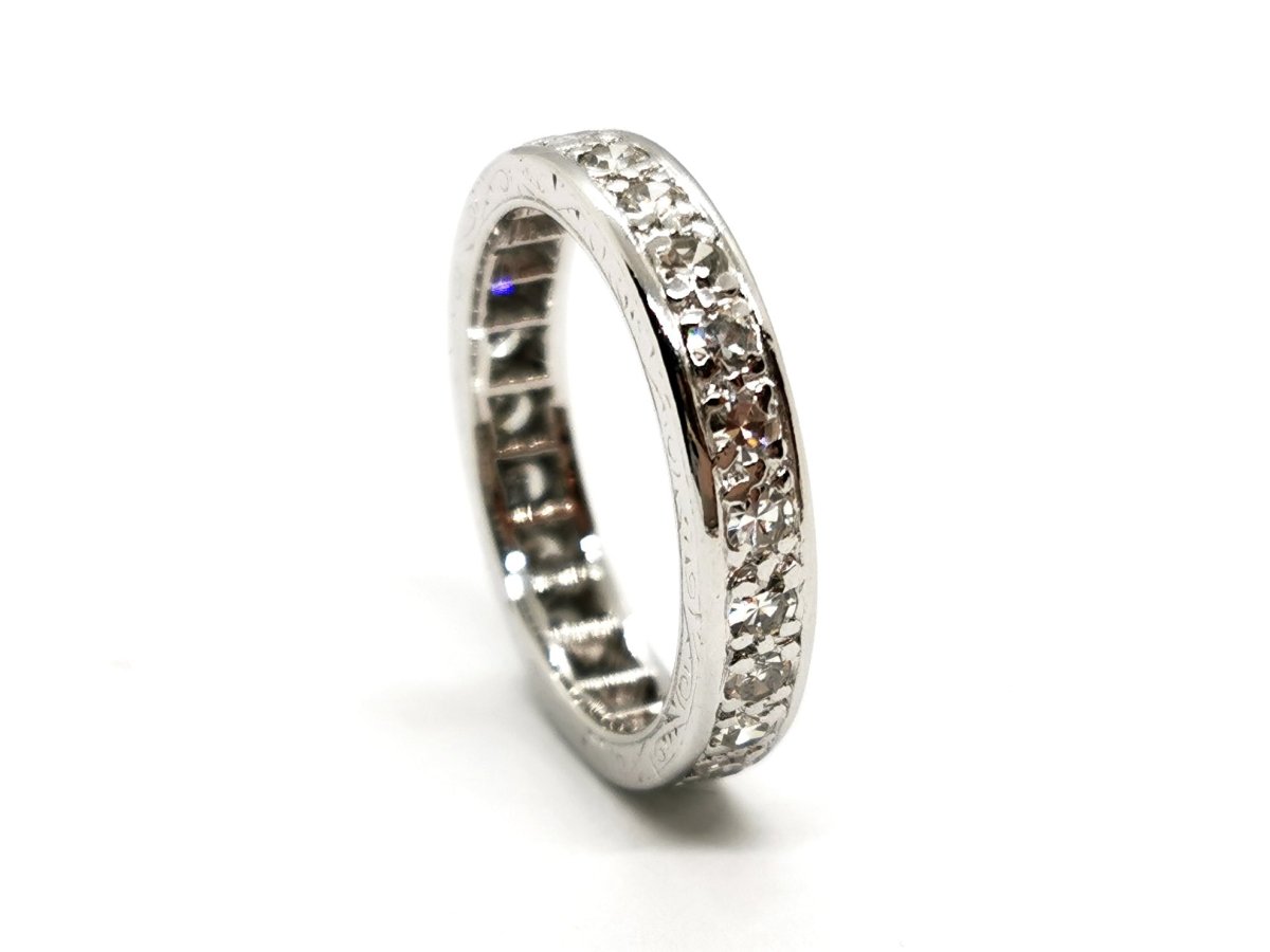 Bague Alliance Or blanc Diamant - Castafiore