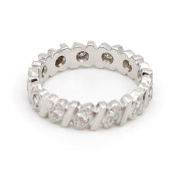 Bague Alliance Or blanc Diamant - Castafiore