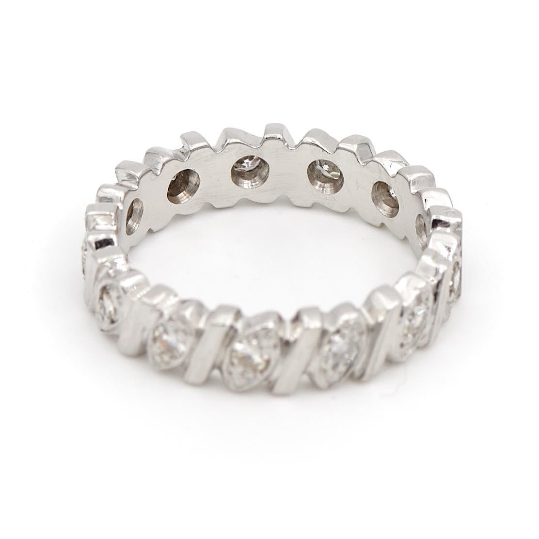 Bague Alliance Or blanc Diamant - Castafiore