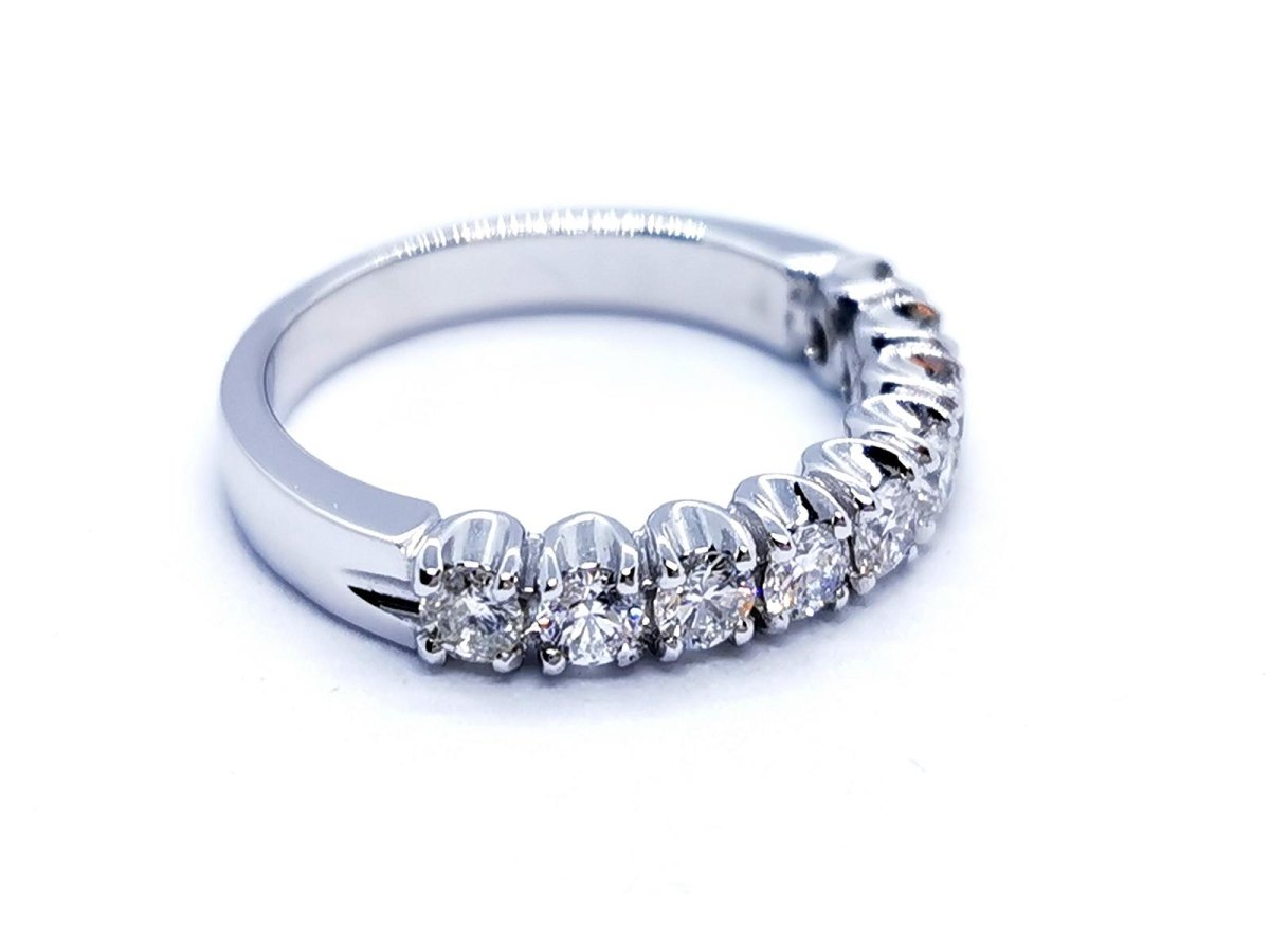 Bague Alliance Or blanc Diamant - Castafiore