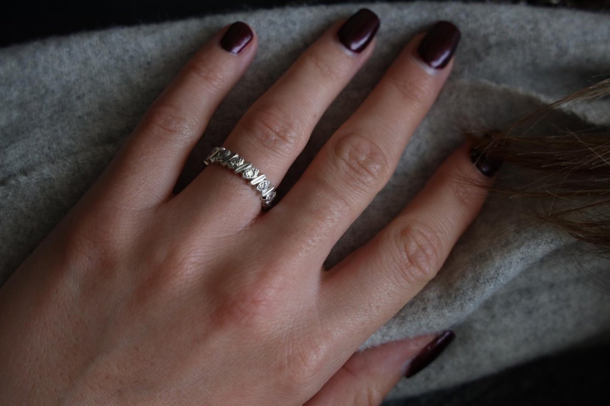 Bague Alliance Or blanc Diamant - Castafiore