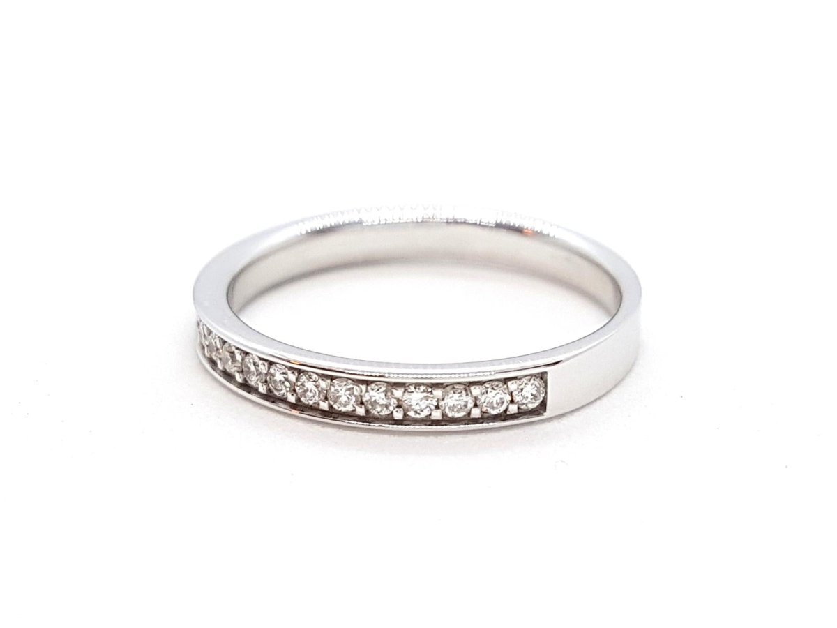 Bague Alliance Or blanc Diamant - Castafiore