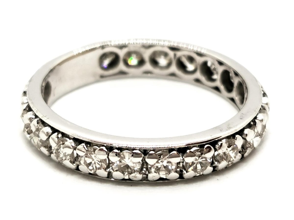 Bague Alliance Or blanc Diamant - Castafiore