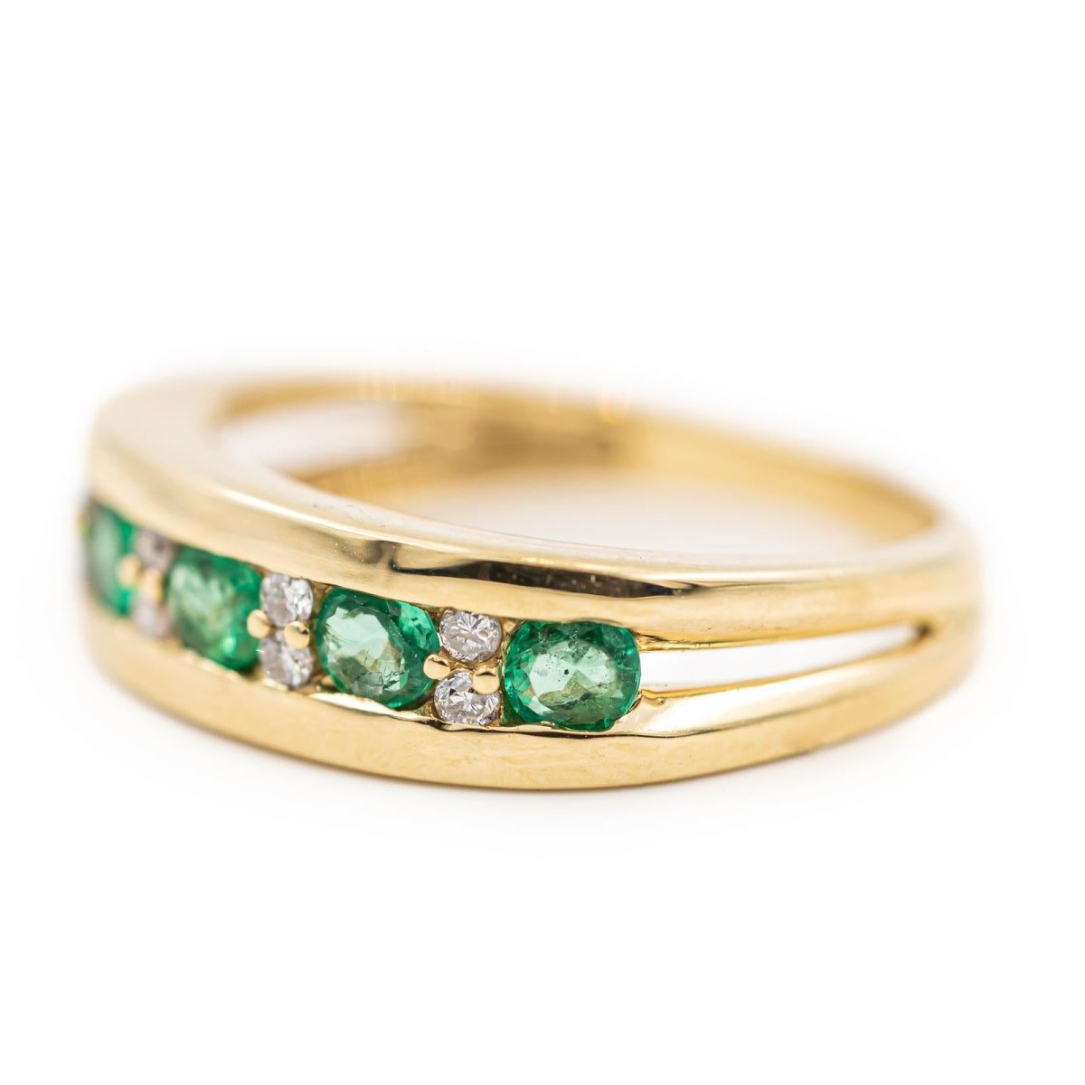 Bague Alliance Or jaune Emeraude - Castafiore