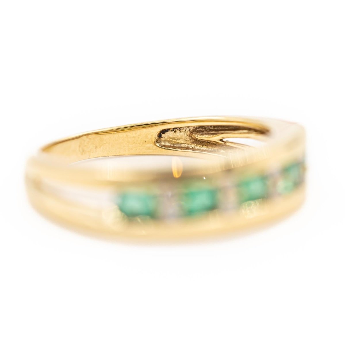 Bague Alliance Or jaune Emeraude - Castafiore