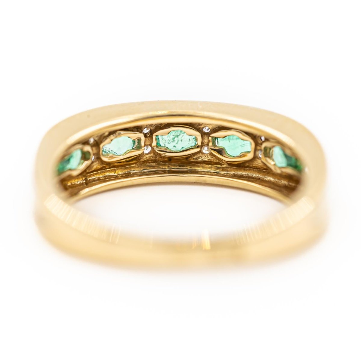 Bague Alliance Or jaune Emeraude - Castafiore