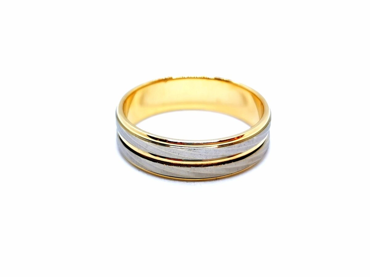 Bague Alliance or jaune et or blanc - Castafiore
