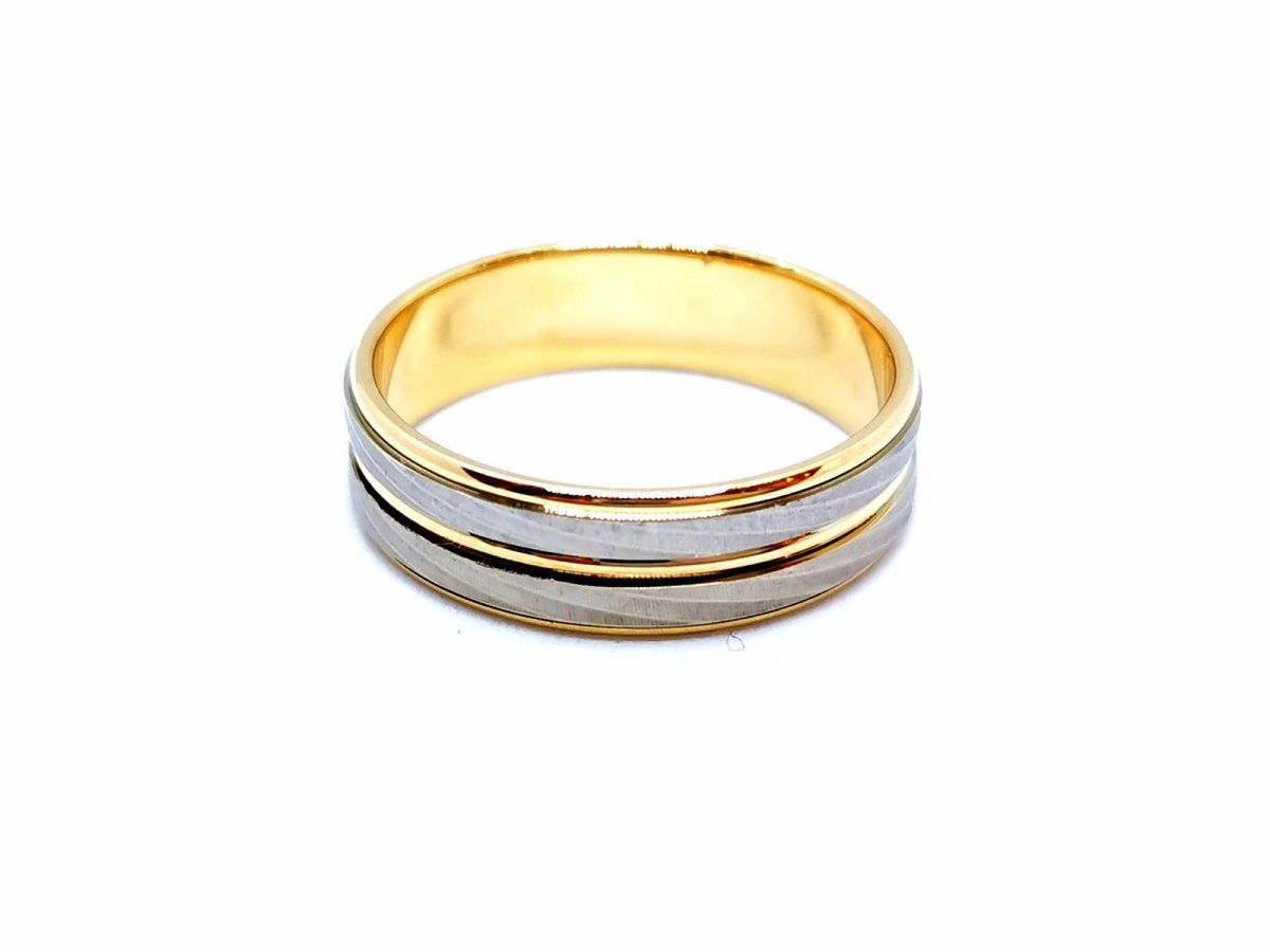 Bague Alliance or jaune et or blanc - Castafiore