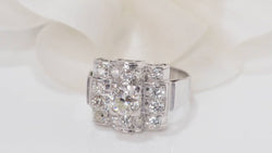 Bague ancienne en platine et diamants - Castafiore