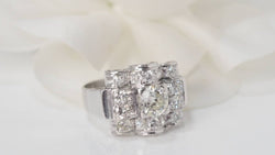 Bague ancienne en platine et diamants - Castafiore