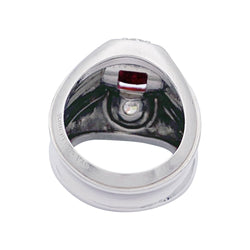 Bague Art Déco BOUCHERON en platine, rubis, diamants. - Castafiore