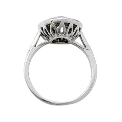 Bague Art Déco en or blanc, diamants et saphirs - Castafiore