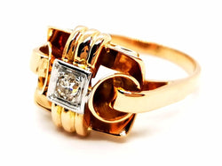 Bague Art déco Or jaune Diamant - Castafiore