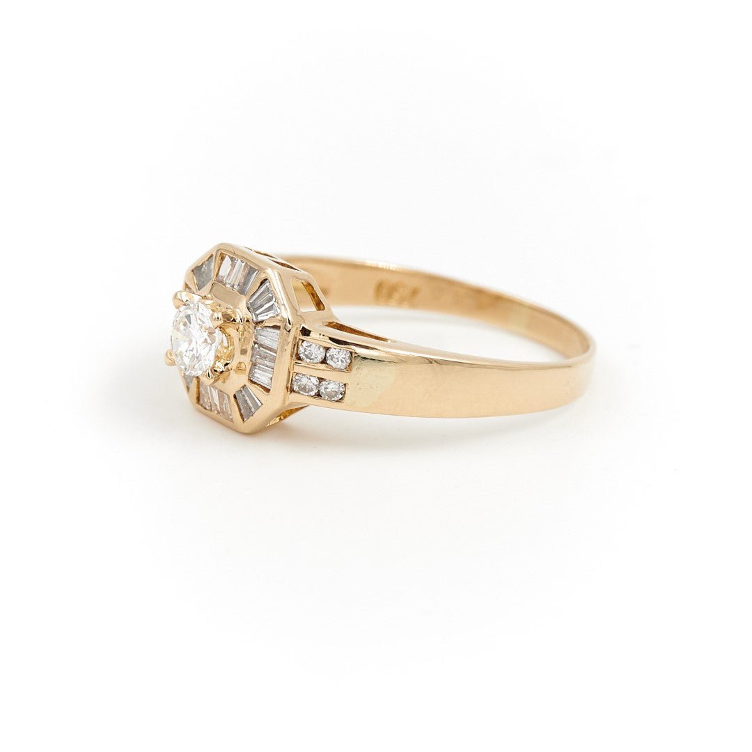 Bague Art déco Or jaune Diamant - Castafiore