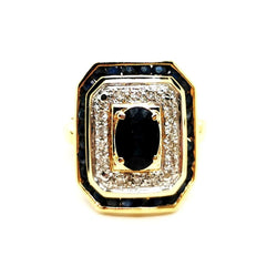 Bague Art déco Or jaune Saphir - Castafiore